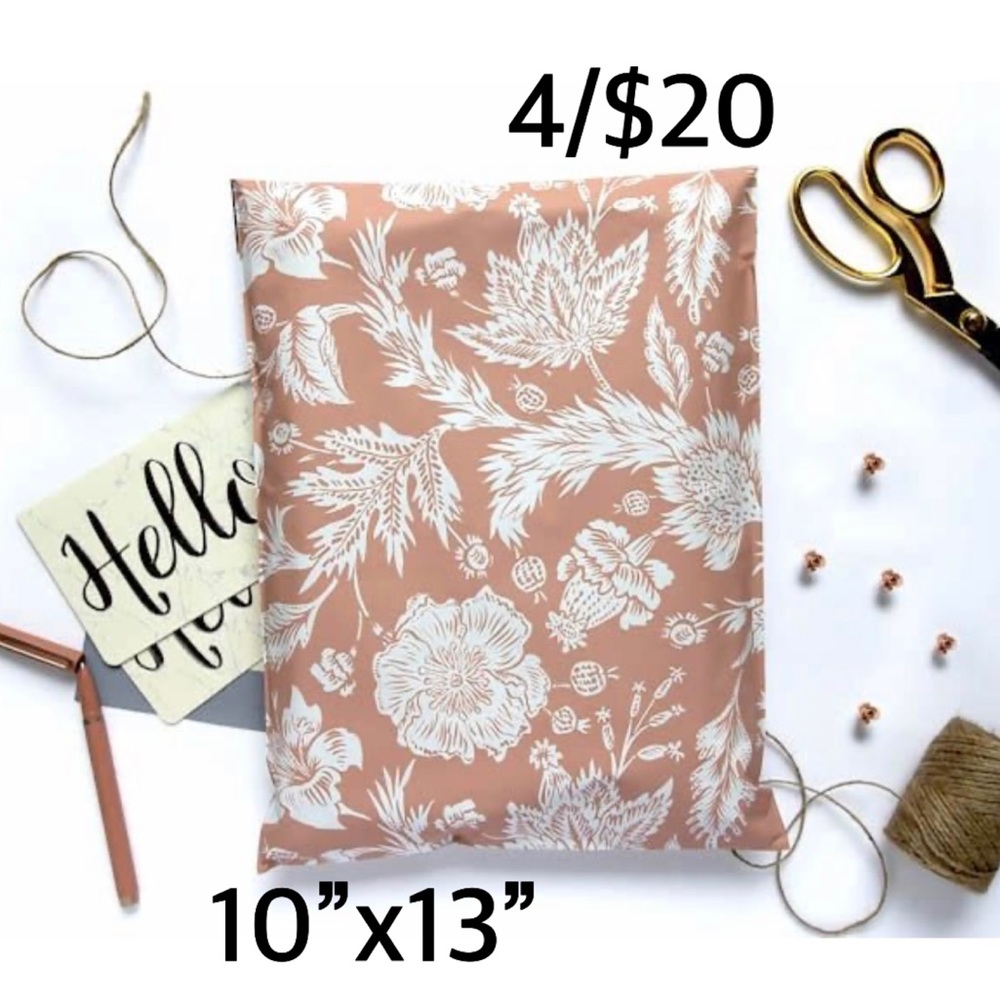 4/$20 -20 Terracotta Garden Poly mailer 10”x13”